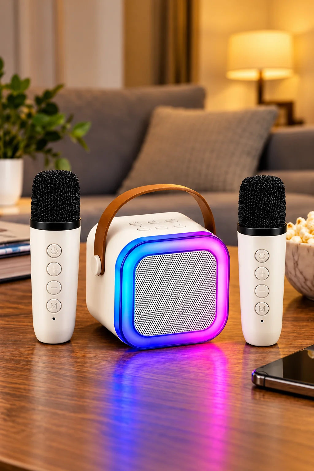 Portable Wireless Karaoke Speaker with Dual Microphones