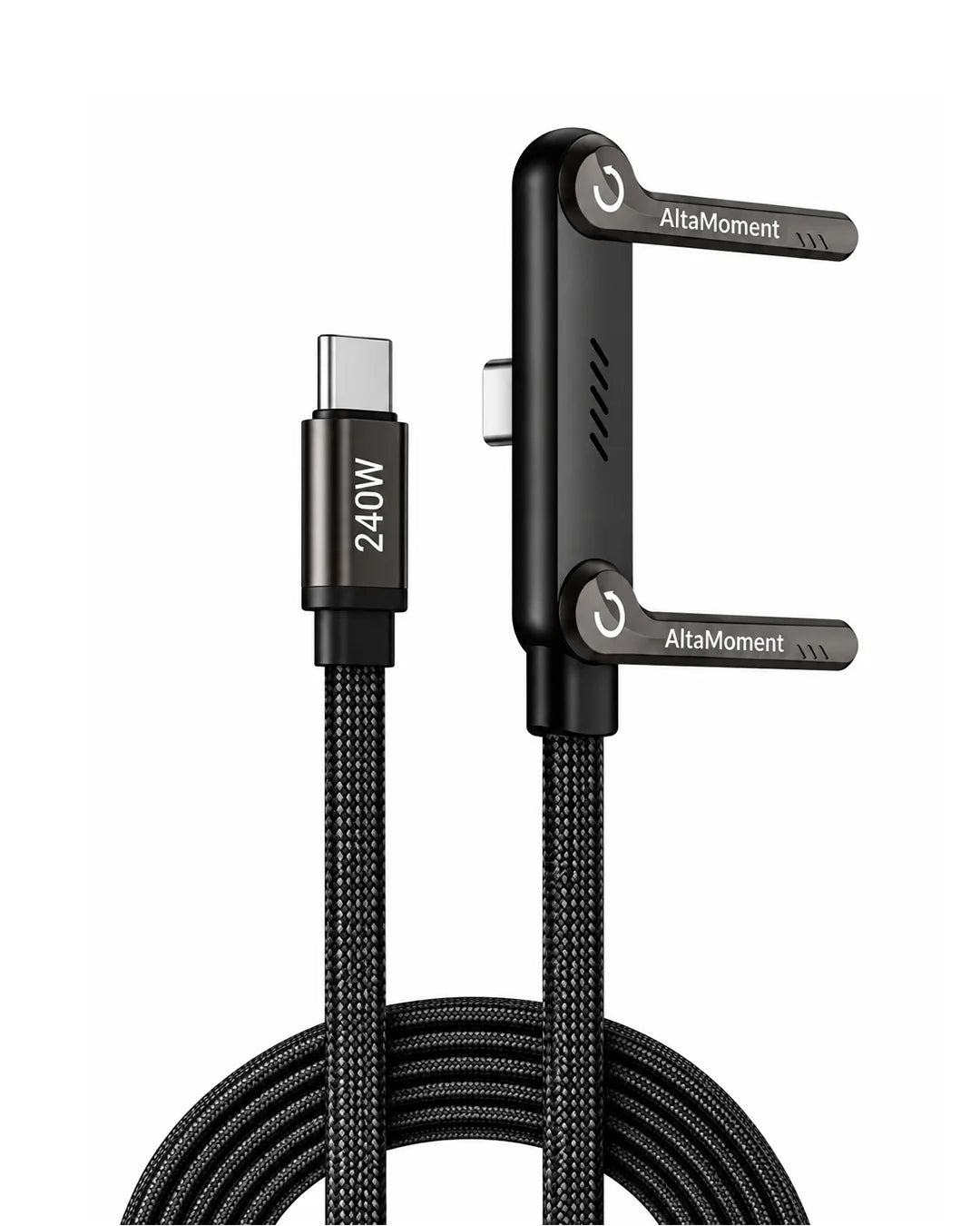 2-in-1 240W Charging Cable with Foldable Phone Stand
