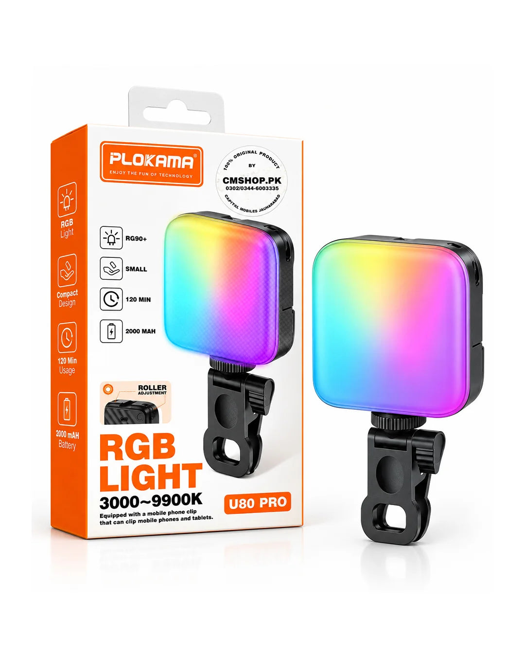 Plokama U80 Pro Portable RGB Rechargable Light